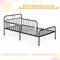 Twin Size Metal Bed Frame with Headboard Included Safety Side Guardrails